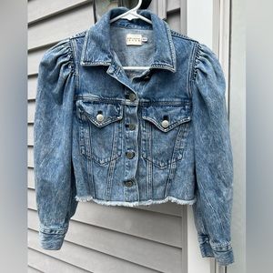 Alice + Olivia CROPPED PUFF SLEEVE JACKET Size XS